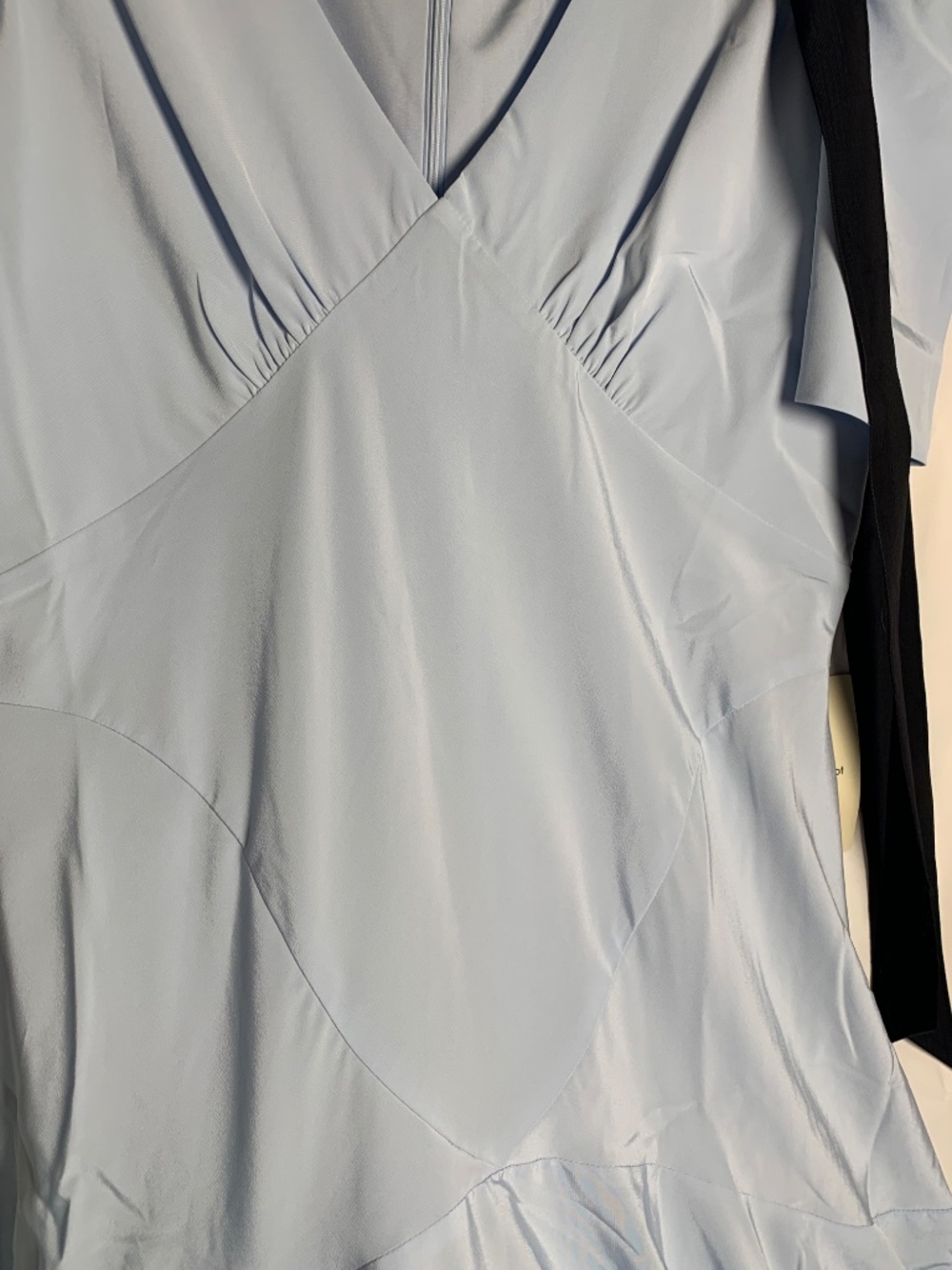 Bohme blue dress NWT - sold out sz XL black velvet bows shoulders (removable) - Picture 13 of 15